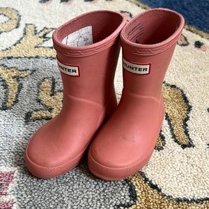 Hunter Kids Rain Boots, pink, size UK 4, US 5